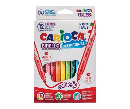 Viltpliiatsid CARIOCA Birello kahe otsaga 12 värvi