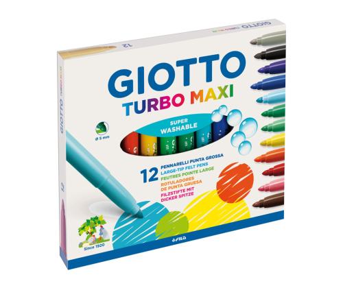 Viltpliiatsid GIOTTO Turbo Maxi 12 värvi