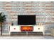 TV laud Doruk Fireplace - White, Gold