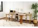 Twin Study Desk - Travertine, Gold