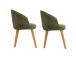 Mööblikomplekt toolid Bentley - Green, Dark Oak