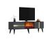 TV laud Vania Fireplace - Anthracite, Gold