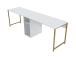 Twin Study Desk - White, Gold