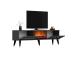 TV laud Vania Fireplace - Anthracite, Gold