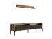 TV laud Istanbul - Walnut, Black Marble