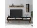 TV laud Valensiya - Walnut, Black, Marble