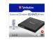 Verbatim 98938 External Slimline CD/DVD Writer External Optical Drive, USB-A, Black