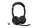 Jabra Evolve2 55 UC Stereo Link380a Wireless Headset, Bluetooth, USB-A, Black
