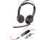 Poly Blackwire 5220 Stereo Wired Headset, USB-C, 3.5mm, USB-C/A Adapter, Black
