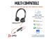 POLY Blackwire 3325 Stereo MS Teams Wired Headset, 3.5mm jack, USB-C/A Adapter, Black