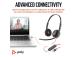 Poly Blackwire 3220 Stereo Wired Headset, USB-C, USB-C/A Adapter, Black