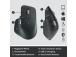 Logitech MX Master 3S for Business Wireless Mouse RF Wireless + Bluetooth, Laser, 8000 DPI, Graphite