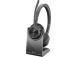 Poly Voyager 4320 UC Stereo Wireless Headset, Bluetooth, USB-A,+BT700 dongle, +Charging Stand, Black