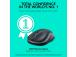 Logitech M185 Wireless Mouse, RF Wireless, 1000 DPI, Black/Grey