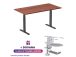 Adjustable Height Table Up Up Thor Black, Table top L Dark Walnut