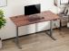 Adjustable Height Table Up Up Bjorn Gray, Table top L Dark Walnut