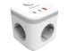 Pikendusjuhe FELLOWES Ampra 3-pesa, 1 x USB-A ja 2 x USB-C, lülitiga valge