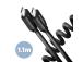 CABLE USB-C TO USB-C 1.1M 60W/TWISTER BLK BUCM-CM20TB AXAGON