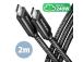 CABLE USB-C TO USB-C 2M 240W/BRAID BLK BUCM2-CM20AB AXAGON