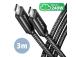 CABLE USB-C TO USB-C 3M 240W/BRAID BLK BUCM2-CM30AB AXAGON