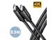 CABLE USB-C TO USB-C 0.5M 100W/BLACK BUCM32-CM05AB AXAGON