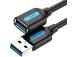 CABLE USB3.0 MALE TO FEMALE/3M BLACK CBHBI VENTION