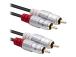 QOLTEC 52338 Cable 2xRCA male 3m Black