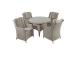 Aiamööblikomplekt PACIFIC 4-tooliga (10494) D120xH75cm, alumiiniumraam plastikpunutisega, värvus: hallikasbeež