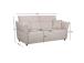 Diivan CALLA 2,5-kohaline 184x100xH92cm, kaeravalge