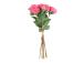 Kunstlill FLOWERLY 9tk roosid kimbus, punane või roosa, mix