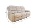 Diivan MIMI 3-kohaline elektriline recliner 208x93xH102cm, helehall