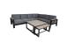 Aiamööblikomplekt FELINO nurgadiivan ja 2 lauda, must