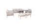 Aiamööblikomplekt MEDINA laud, diivan, 2 tugitooli ja 2 tumbat, beež