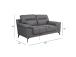 Diivan ENZO 2-kohaline 168x83xH92cm, tumehall