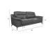 Diivan ENZO 3-kohaline 205x83xH92cm, tumehall