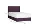 Kontinentaalvoodi LEVI 120x200cm, madratsiga, tumeroosa, 123x210xH114,5cm