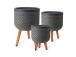 Lillepott PAO D24xH29.5cm, jalgadel, tumehall