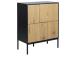 Kummut SEAFORD 80x40xH103cm, tamm/must, raam: MDF, lakitud; uksed: melamiin, metsik tamm; jalad: metall