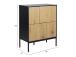 Kummut SEAFORD 80x40xH103cm, tamm/must, raam: MDF, lakitud; uksed: melamiin, metsik tamm; jalad: metall