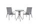Aiamööblikomplekt DUBLIN laud, 2 tooli, hall
