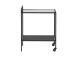 Serveerimislaud SEAFORD 60x30xH75cm, riiulid: läbipaistev/matt must 5mm klaas, raam: must metall