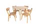 Söögilauakomplekt ROXBY ümar laud D105xH76cm, 4 tooli (AC91520 ), tamm