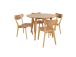 Söögilauakomplekt ROXBY ümar laud D105xH76cm, 4 tooli (AC91520 ), tamm