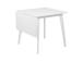 Söögilaud ROXBY, 80/120x80xH76cm, valge, pikendatav, lauaplaat: valgeks värvitud MDF, jalad: kummipuu
