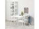 Söögilaud ROXBY, 80/120x80xH76cm, valge, pikendatav, lauaplaat: valgeks värvitud MDF, jalad: kummipuu