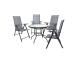 Aiamööblikomplekt DUBLIN laud ja 4 kokkupandavat tooli, hall