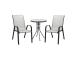 Aiamööblikomplekt DUBLIN laud ja 2 tooli, hõbehall