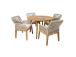 Aiamööblikomplekt FLORIDA laud ja 4 tooli, beež