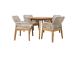 Aiamööblikomplekt FLORIDA laud ja 4 tooli, beež
