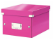 Pappkast kaanega Leitz Click & Store (S) 220x160x282mm roosa